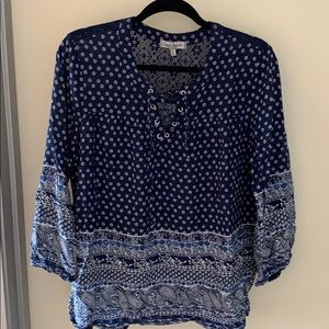 Blue boho top